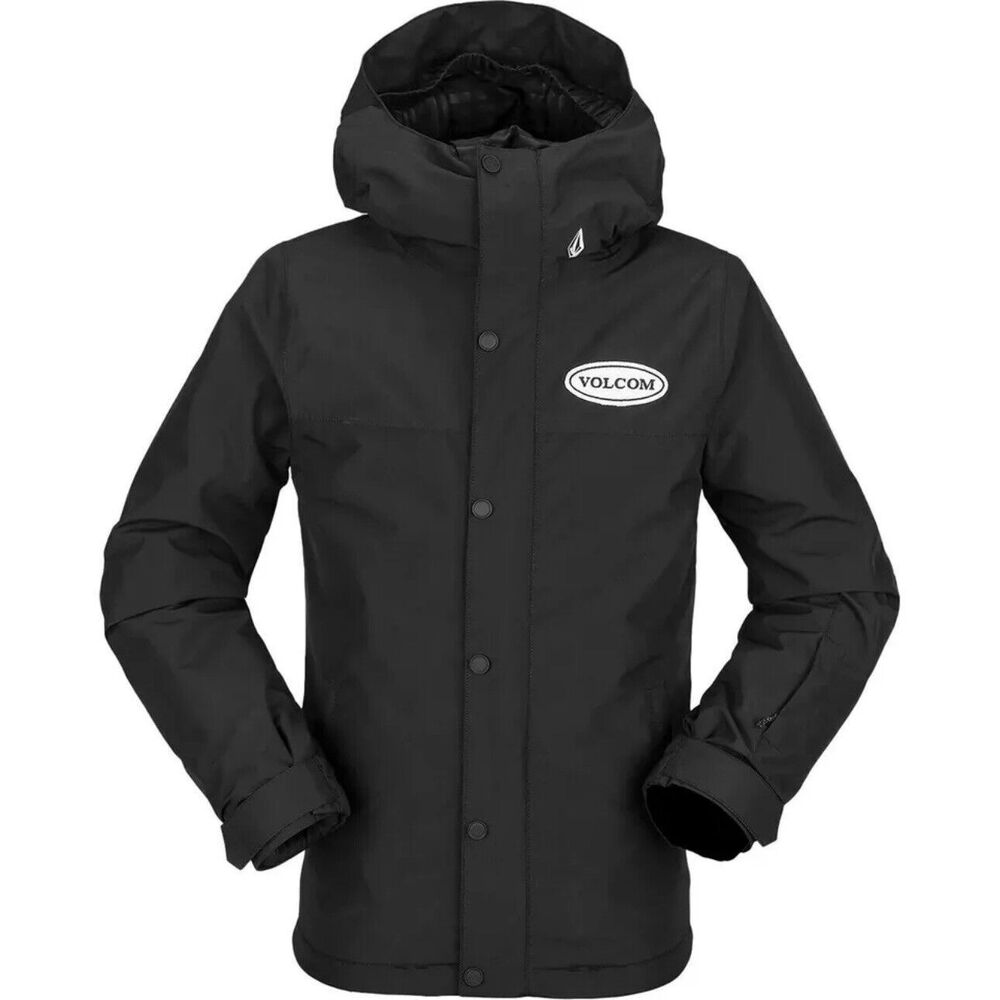 VOLCOM Stone 91 Jacket Boys Large Black Insulated Snowboard Winter Hooded Coat